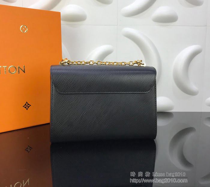 路易威登LV女包 頂級原單 M53762黑 2019年春夏 高定系列 Twist中號手袋 鑲綴別致圖案 鏈條肩背 斜挎包  ydh2685